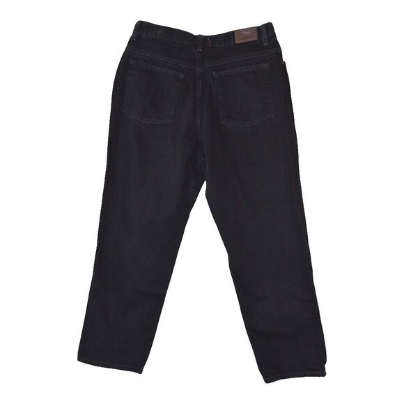 Vintage 90s LL Bean Womens 14 Petite Faded  Natural Fit Denim Jeans Black - Picture 2 of 12